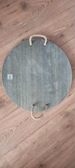 Ovale houten dienblad met touw handvatten, Ophalen, Zo goed als nieuw, Ovaal, Hout