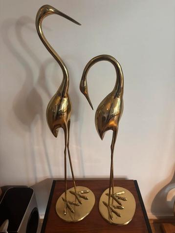 kraanvogels set groot messing vintage hollywood regency beschikbaar voor biedingen
