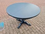 Ronde houten tafel, blauw geverfd, Ophalen