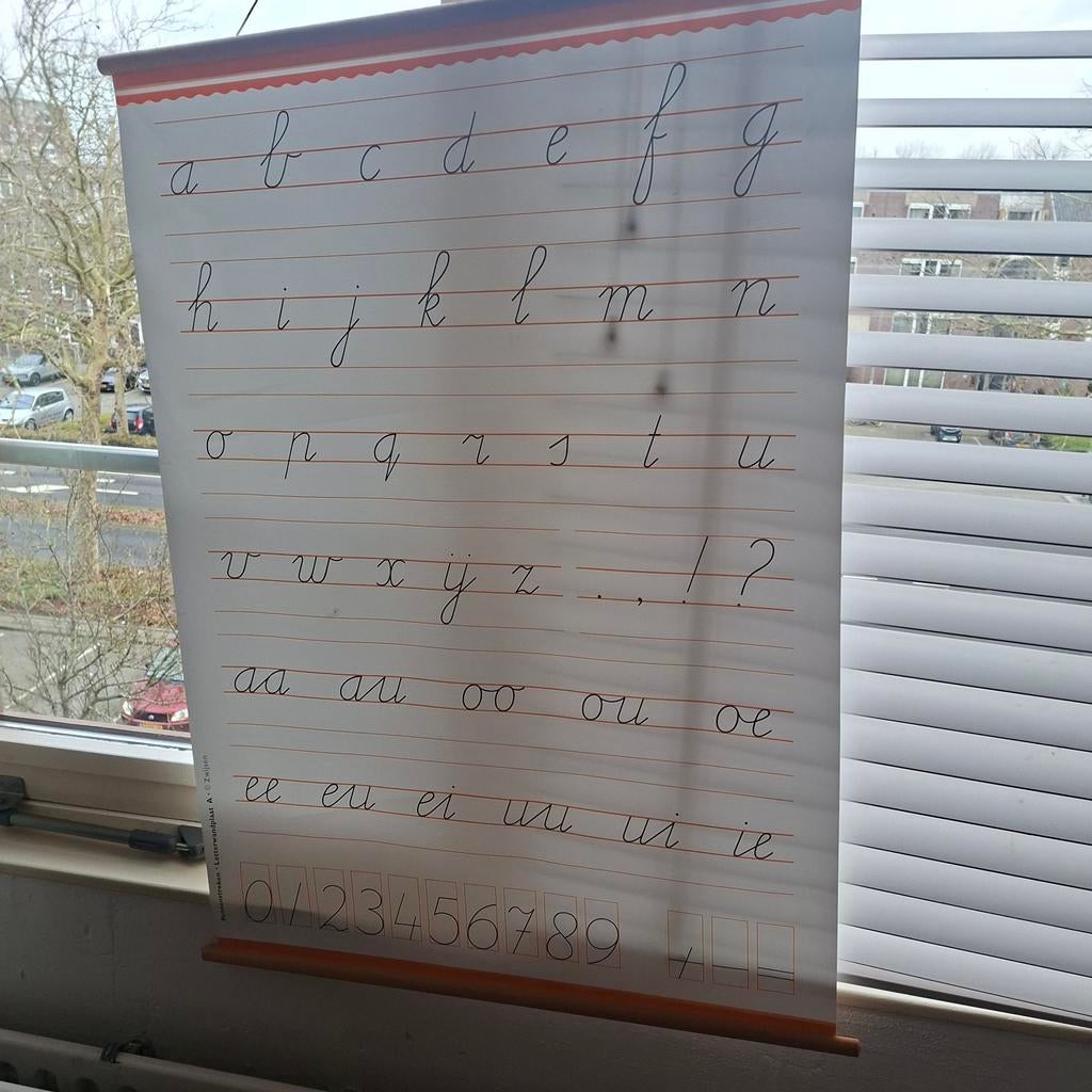 Oude Letterwandplaat A, Antiek en Kunst, Antiek | Schoolplaten, Ophalen of Verzenden, Overige thema's