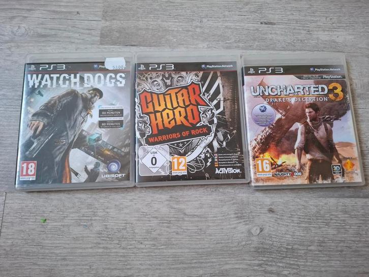 PS3 Games Bundel: Watch Dogs, Guitar Hero, Uncharted 3, Spelcomputers en Games, Games | Pc, Gebruikt, Avontuur en Actie, 1 speler