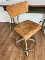 Vintage verstelbare industriële draaistoel / werkplaatskruk, Ophalen, Zo goed als nieuw, Zwart