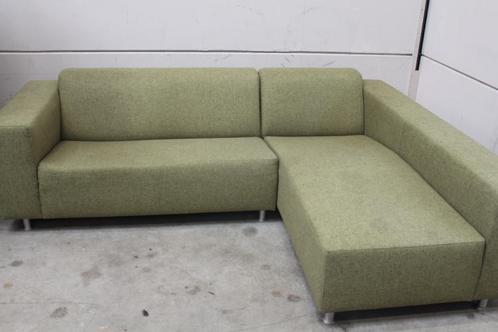 Groene Hoekbank - GEREINIGD!!!, Huis en Inrichting, Banken | Bankstellen, Gebruikt, Hoekbank, Driepersoons, 200 tot 250 cm, 150 cm of meer