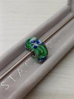 Trollbeads glasbead Blauwe bloemen, limited edition., Glas of Kristal, Ophalen of Verzenden, Zo goed als nieuw, Trollbeads