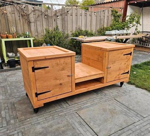 Buitenkeuken Kamado Douglas Verrijdbaar (200x80x90cm LxBxH ), Tuin en Terras, Buitenkeukens, Zo goed als nieuw, Houtskool, Ophalen