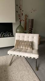 Barcelona chair replica echt leder, Huis en Inrichting, Fauteuils, Ophalen, Zo goed als nieuw, 50 tot 75 cm, Leer