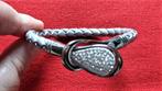 Nieuw: stijlvolle armband zilver rvs gevlochten strass wit, Sieraden, Tassen en Uiterlijk, Armbanden, Overige materialen, Nieuw