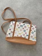 Dames Handtas met Kleurrijke Logo's, Ophalen of Verzenden, Gebruikt, Wit, Handtas