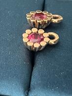 BRON • oorbel bedels • 18 kt roségoud rhodoliet, Sieraden, Tassen en Uiterlijk, Ophalen of Verzenden, Zo goed als nieuw, Goud