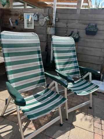 2 twee mooie lichtgewicht CRESPO tuinstoelen groen beschikbaar voor biedingen