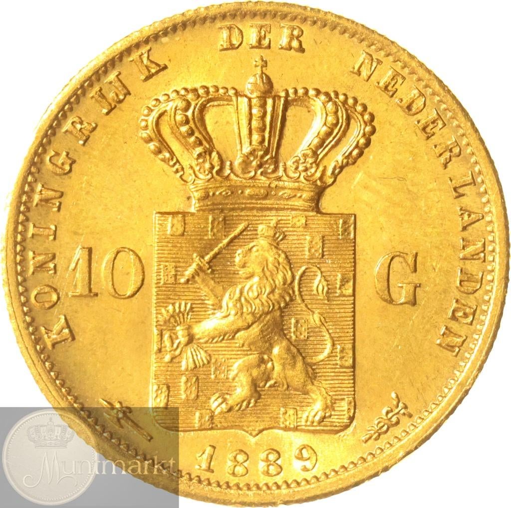 Nederland - 10 Gulden / Gouden tientje 1889 Willem III #1, Postzegels en Munten, Munten | Nederland, Koning Willem III, Losse munt
