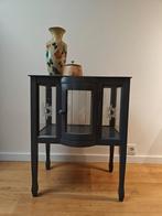 Stijlvol zwart vitrinekast / bijzetkast met geslepen glas, Antiek en Kunst, Ophalen