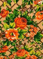 Vintage bloemetjes slaapmat retro kussen bloemmotief oranje, Ophalen, Gebruikt, Nvt, Nvt