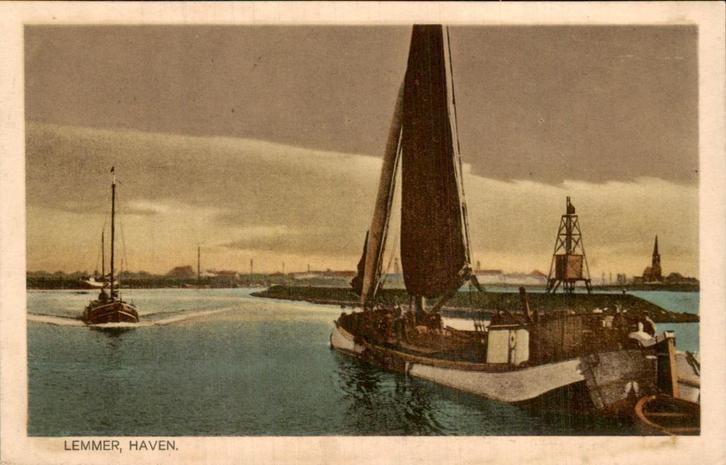 Lemmer- Haven, Verzamelen, Ansichtkaarten | Nederland, Gelopen, Friesland, Voor 1920, Ophalen of Verzenden