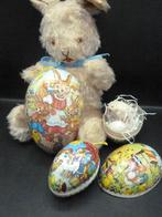 3 vintage papier-maché paaseieren W-Germany, Ophalen of Verzenden, Zo goed als nieuw