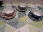 Prachtige set van 3 kommen en schotels - Siaki, Ophalen of Verzenden, Zo goed als nieuw, Kom(men), Overige stijlen