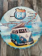 Metalen volkswagen bord route 66 decoratie bierdop, Huis en Inrichting, Woonaccessoires | Wanddecoraties, Ophalen of Verzenden