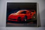 Ferrari F40 poster incl. lijst 41x51,5, Verzamelen, Gebruikt, Met lijst, Rechthoekig Liggend, Ophalen of Verzenden