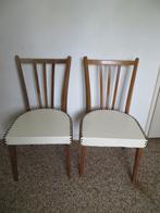 2 Vintage stoelen met spijlen. Jaren 60. Mid-century, Huis en Inrichting, Stoelen, Ophalen, Gebruikt, Twee, Overige kleuren