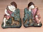 Twee antieke gipsen beelden st. Janneke en Jesus, Antiek en Kunst, Ophalen of Verzenden