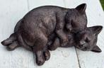 2 SLAPENDE POEZEN / KITTEN / Bronzen tuinbeeld, Dierenbeeld, Nieuw, Info@huisentuindecoratiemarie.nl, Huis en tuin decoratie marie