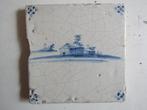 een leuke antieke tegel met een polder landschapje..., Antiek en Kunst, Ophalen of Verzenden