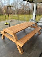 Mooie robuuste picknick tafel, Tuin en Terras, Picknicktafels, Ophalen, Zo goed als nieuw, Rechthoekig, Hout