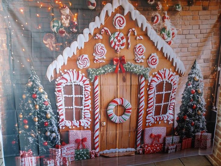 Kerst  doek achtergrond, Antiek en Kunst, Kunst | Schilderijen | Abstract, Ophalen of Verzenden