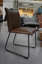 7 x luxe eetkamerstoel Duke Jess design armleuning leer stof, Huis en Inrichting, Stoelen, Ophalen, Zo goed als nieuw, Metaal