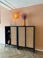 Zwarte kast met webbing 2 stuks, Huis en Inrichting, Kasten | Buffetkasten, Ophalen, Gebruikt, 25 tot 50 cm, 100 tot 150 cm