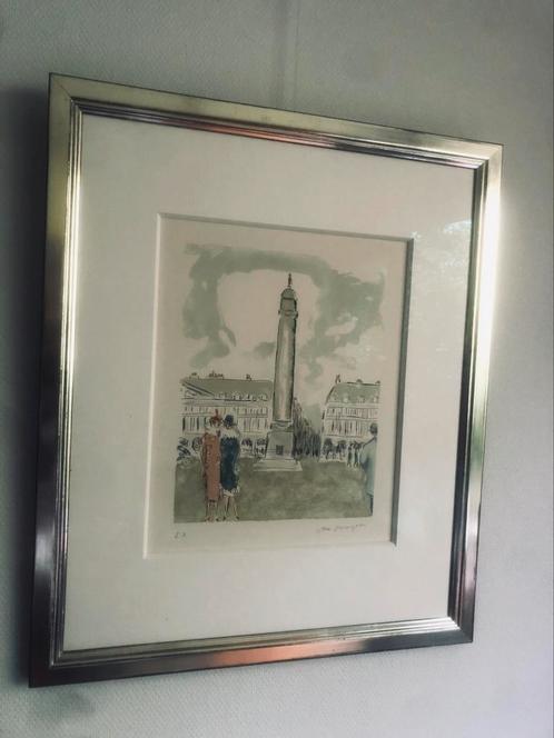 Place Vendôme Paris van Kees van Dongen Kleurenlitho, Antiek en Kunst, Kunst | Litho's en Zeefdrukken, Ophalen of Verzenden