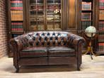 Chesterfield club bank plus club fauteuil bruin gevlamd, Ophalen, Chesterfield brand, Info@chesterfieldjunkie.nl, Leer