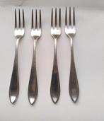 4 verzilverde vorken GERO - 3 tanden puntfilet, Antiek en Kunst, Ophalen of Verzenden