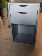 Grijs laag kastje, draaibaar op voet, Huis en Inrichting, Kasten | Dressoirs, Ophalen, Minder dan 50 cm, Gebruikt, Met lade(s)