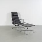Vitra Eames EA 124 + 125 Set Donkerbruin Leer - Chroom, Vitra, Zo goed als nieuw, Metaal, Ouderkerk A/D Amstel