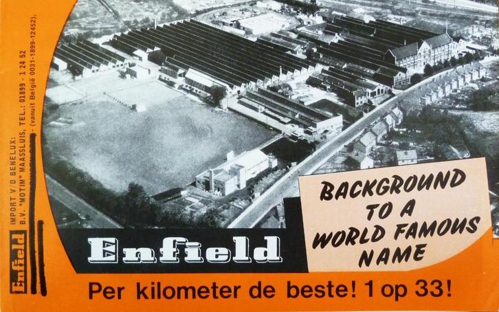 Folder ENFIELD Per kilometer de beste! 1 op 33! 1976, Motoren, Handleidingen en Instructieboekjes, Overige merken, Ophalen of Verzenden