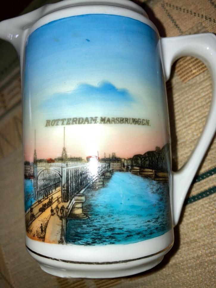 OUD Rotterdam Maasbruggen Keramiek Kannetje Lepelvaasje, Antiek en Kunst, Antiek | Keramiek en Aardewerk, Verzenden