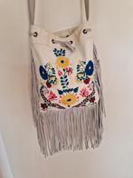 Ralph Lauren prachtige originele boho fringe tas leer canvas, Ophalen of Verzenden, Gebruikt
