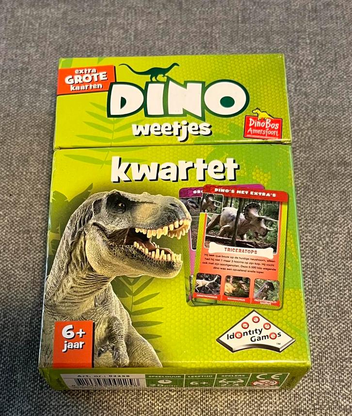 dino weetjes kwartet – kaartspel met extra grote kaarten, Kinderen en Baby's, Speelgoed | Educatief en Creatief, Zo goed als nieuw