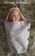 Gehaakte baby cocoon van Alpaca- of Merinowol - Handgemaakt, Verzenden, Nieuw, Minder dan 70 cm, Deken