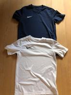 Nike sport shirts wit en blauw 147-158, Ophalen of Verzenden, Zo goed als nieuw, Overige maten, Wit