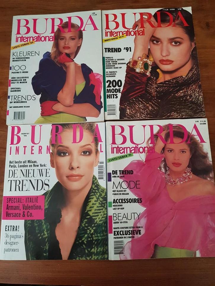 4 vintage Burda international, design patronen, Hobby en Vrije tijd, Kledingpatronen, Zo goed als nieuw, Vrouw, Burda, Ophalen of Verzenden