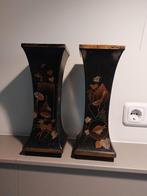 Set van 2 Japanse Meiji lakwerk vazen / sokkels, Antiek en Kunst, Ophalen of Verzenden