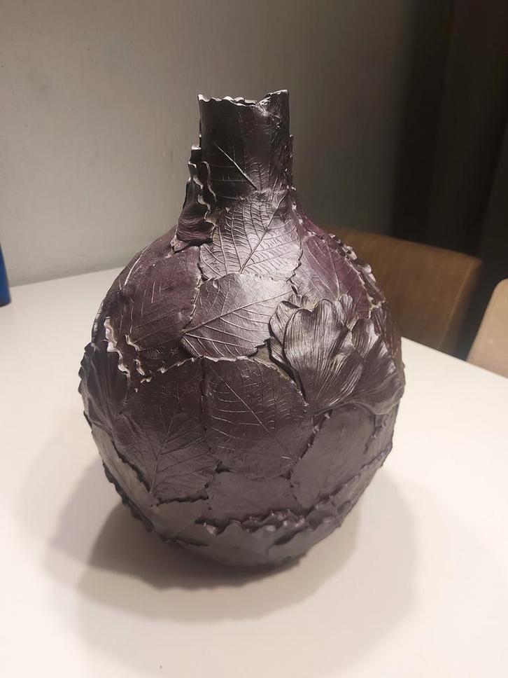 Grote paarse vaas, 40cm, Huis en Inrichting, Woonaccessoires | Vazen, Zo goed als nieuw, Overige kleuren, Minder dan 50 cm, Aardewerk of Porselein