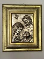 Verzilverd reliëf Heilige Familie, Antiek en Kunst, Antiek | Religie, Ophalen of Verzenden