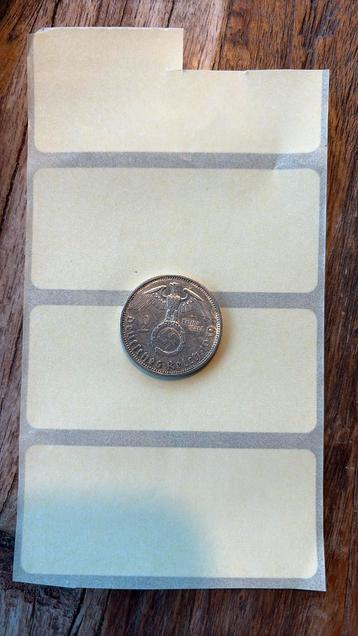 2 Reichsmark 1939 A - Duitsland 3e Rijk - zilver Hindenburg beschikbaar voor biedingen