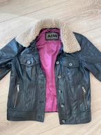 Stoer leer jasje met bontkraag, Kleding | Dames, Jassen | Zomer, AIM, Zwart, Ophalen of Verzenden, Maat 36 (S)