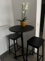 Ikea zwarte bartafel set met 2 (bar) krukken, Ophalen, Zo goed als nieuw