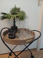 Bijzettafeltje op wielen, Huis en Inrichting, Minder dan 55 cm, Rond, Zo goed als nieuw, Ophalen