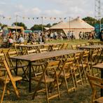 800x Vintage houten horeca klapstoelen V. Stokkum  103, Huis en Inrichting, Stoelen, Ophalen of Verzenden, Gebruikt, Bruin, Vijf, Zes of meer stoelen